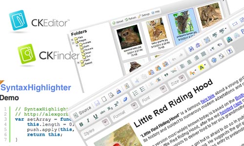 آموزش استفاده از ادیتور متن CKEditor + فایل منیجر CKFinder + پلاگین Syntax Highlight
