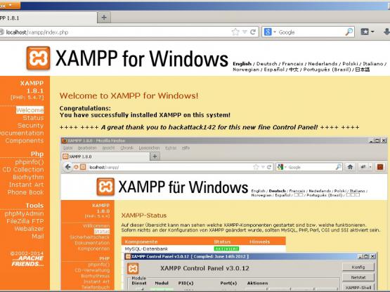 کنترل پنل تحت وب xampp