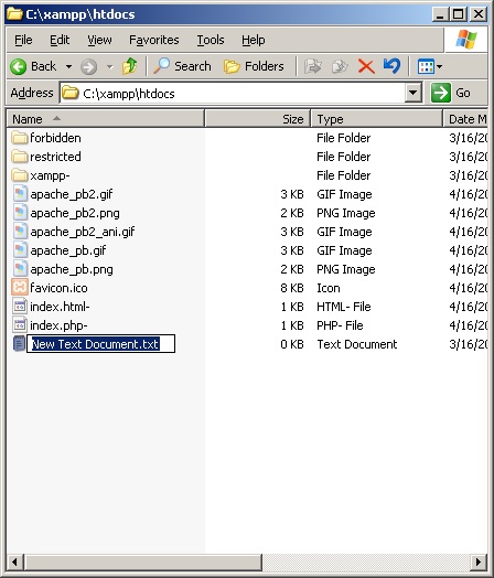 ایجاد فایل PHP - مرحله دوم